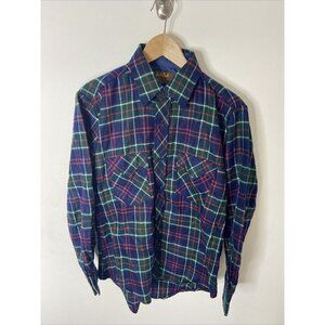 Vintage Paulo Conti 80s Deadstock Plaid Lumberjack Button Shirt Men M New